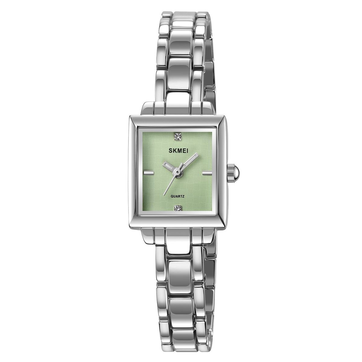 SKMEI - RELOJ SKMEI 2315 PLATEADO FONDO VERDE CORREA ACERO PARA DAMA