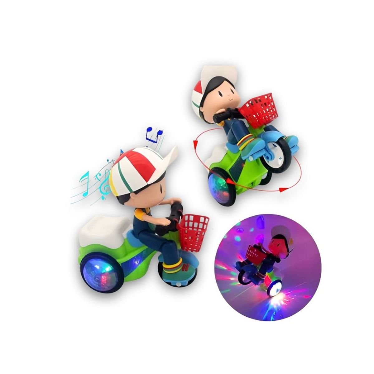 GENERICO - Juguete Triciclo Giratorio con Luces y Sonido para Niños