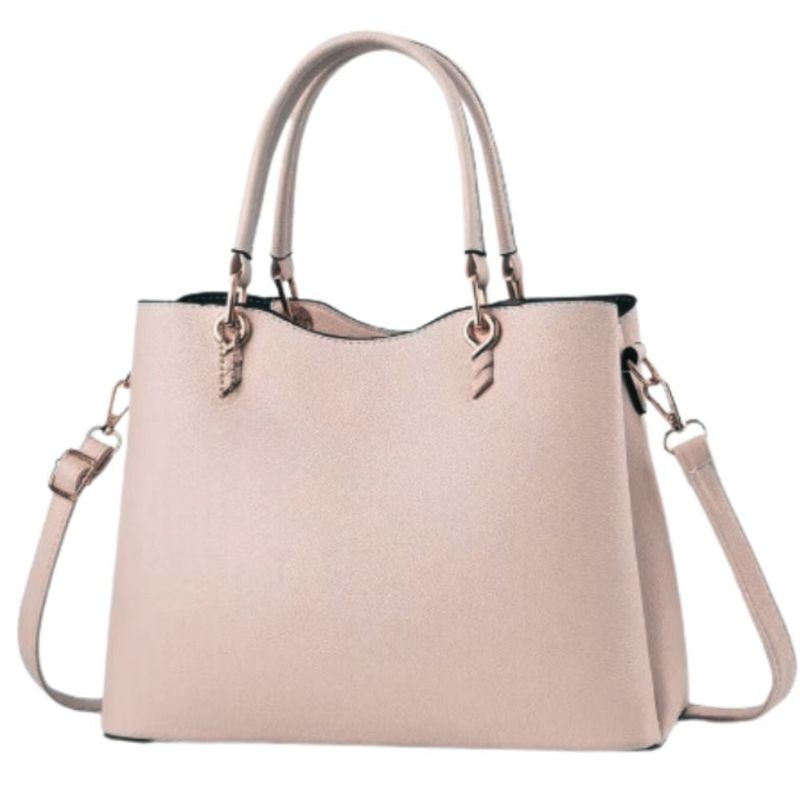 GENERICO - Bolso mediano semicurveada doble asa cuero pu