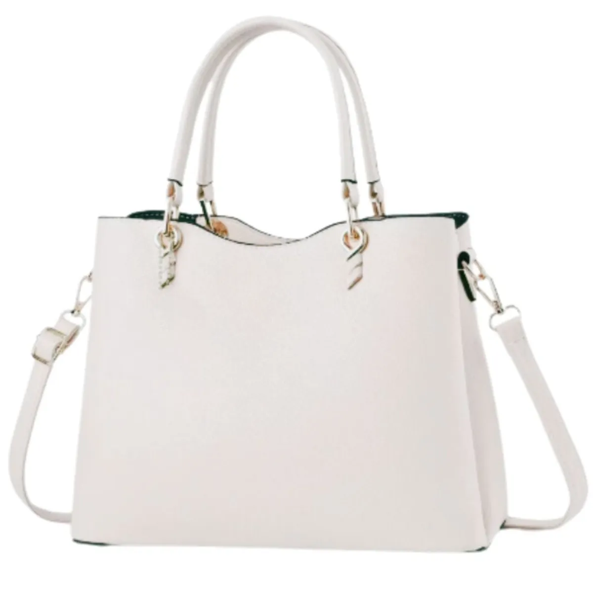 GENERICO - Bolso mediano semicurveada doble asa cuero pu