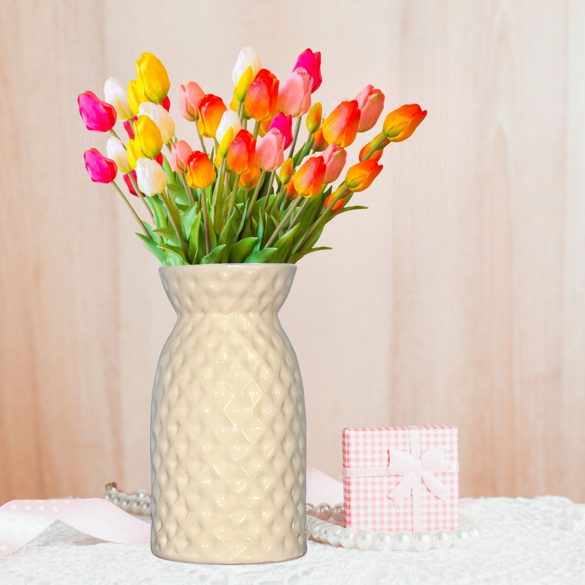 GENERICO - Floreros Jarrones Home Decorativos de Cerámica Nacional 22 x 12 cm