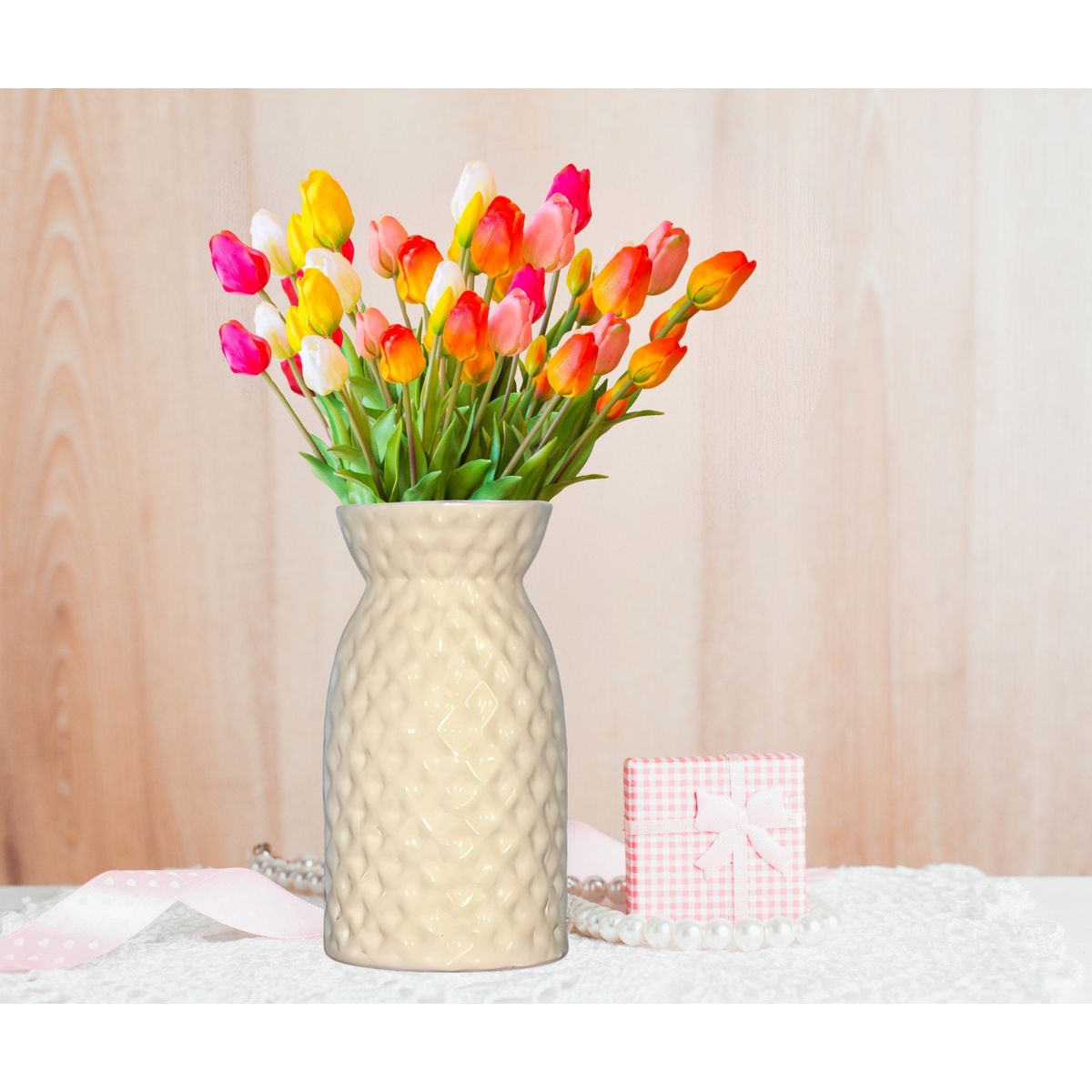 GENERICO - Floreros Jarrones Home Decorativos de Cerámica Nacional 22 x 12 cm