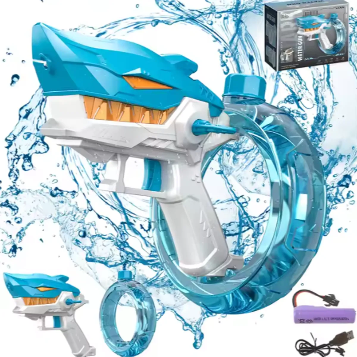 GENERICO - Pistola de Agua Electrónica automáticas Tiburón Celeste