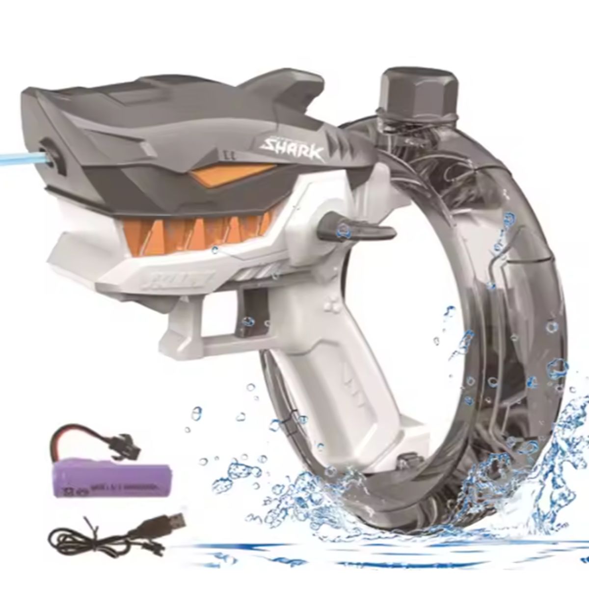 GENERICO - Pistola de Agua Electrónica automáticas Tiburón Gris