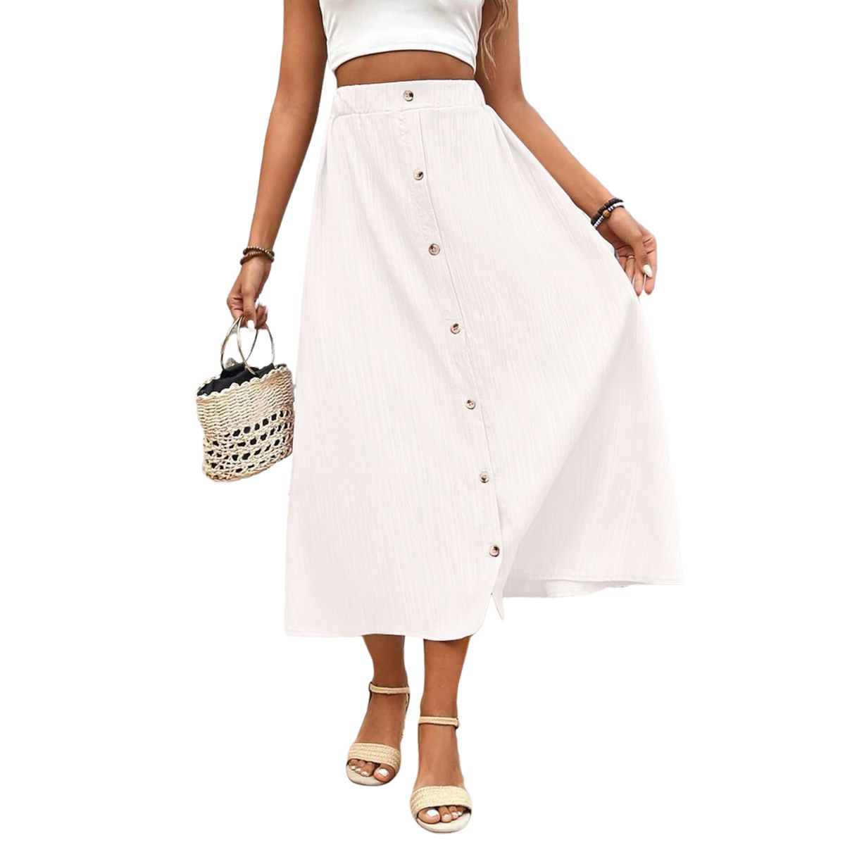 BLWOENS - Falda casual de para mujeres - Blanco