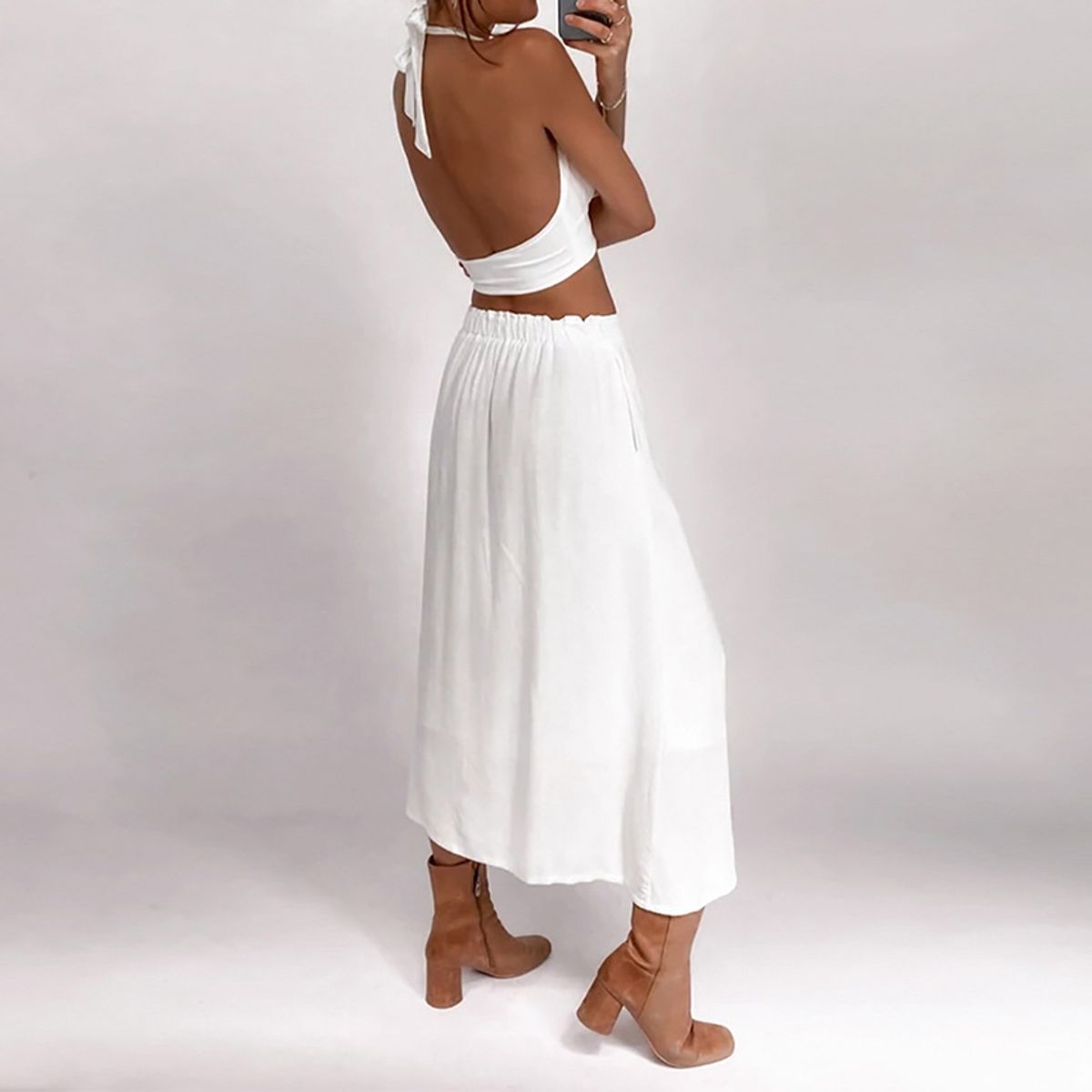 BLWOENS - Falda casual de para mujeres - Blanco