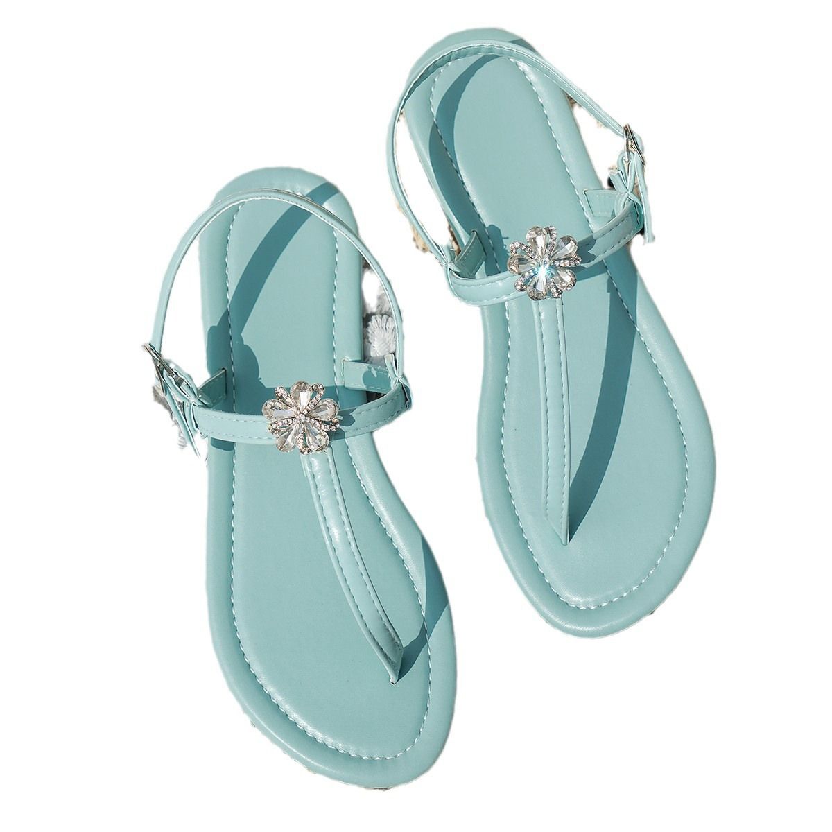 BLWOENS - Zapatos Sandalias de verano para Mujers - Verde