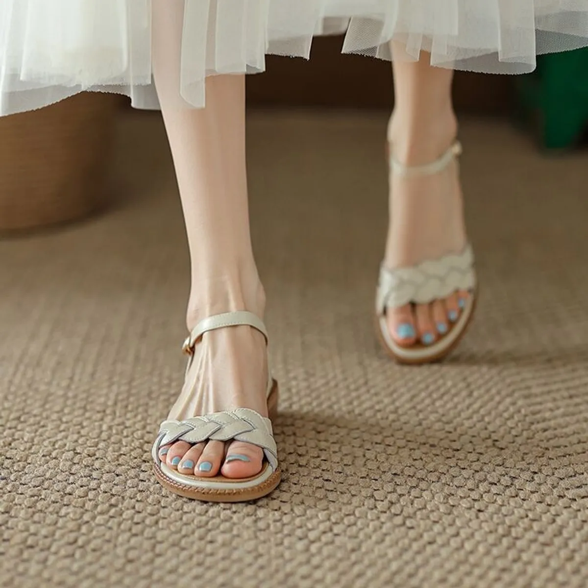 BLWOENS - Zapatos Sandalias de verano para Mujers - Beige