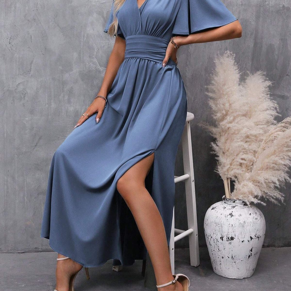 BLWOENS - Vestido casual de para mujeres -  Azul