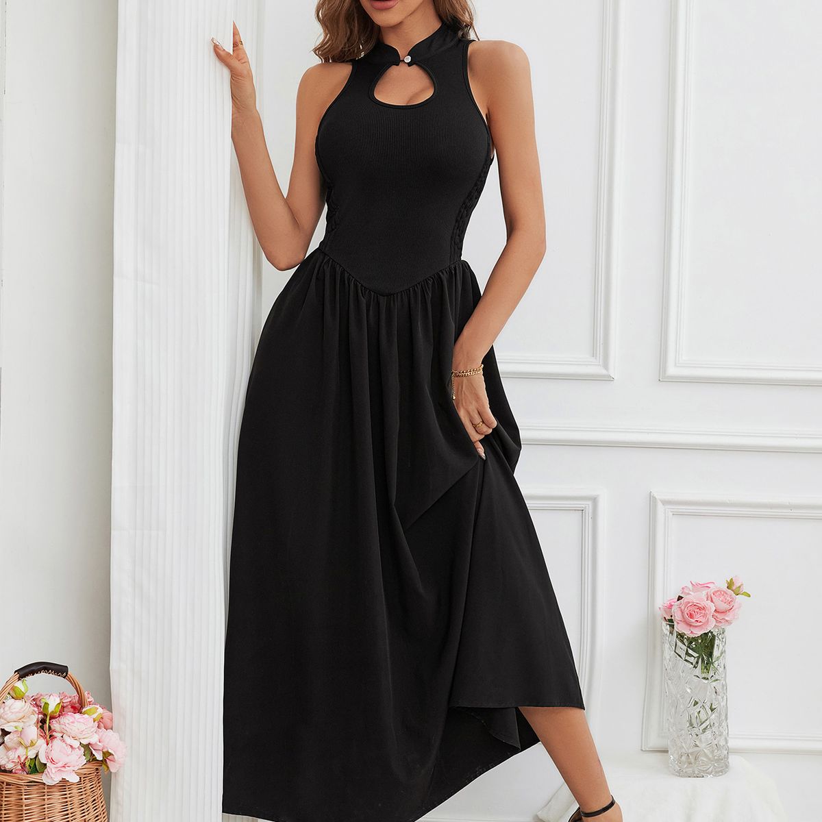 BLWOENS - Vestido casual de para mujeres -  Negro