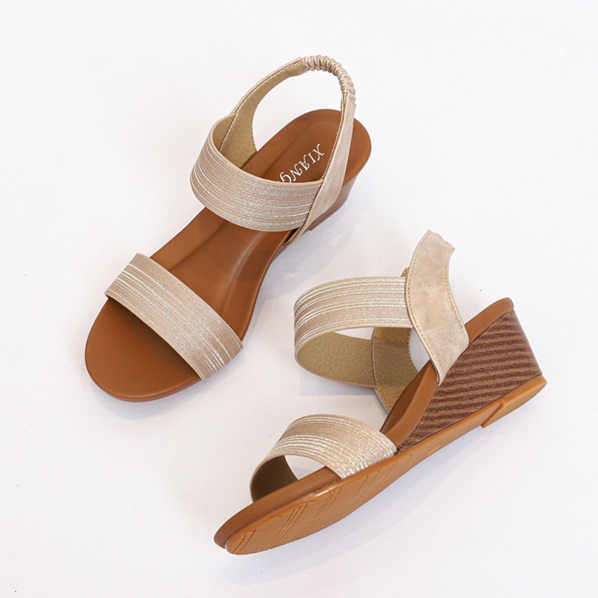 BLWOENS - Zapatos Sandalias de verano para Mujers - Beige