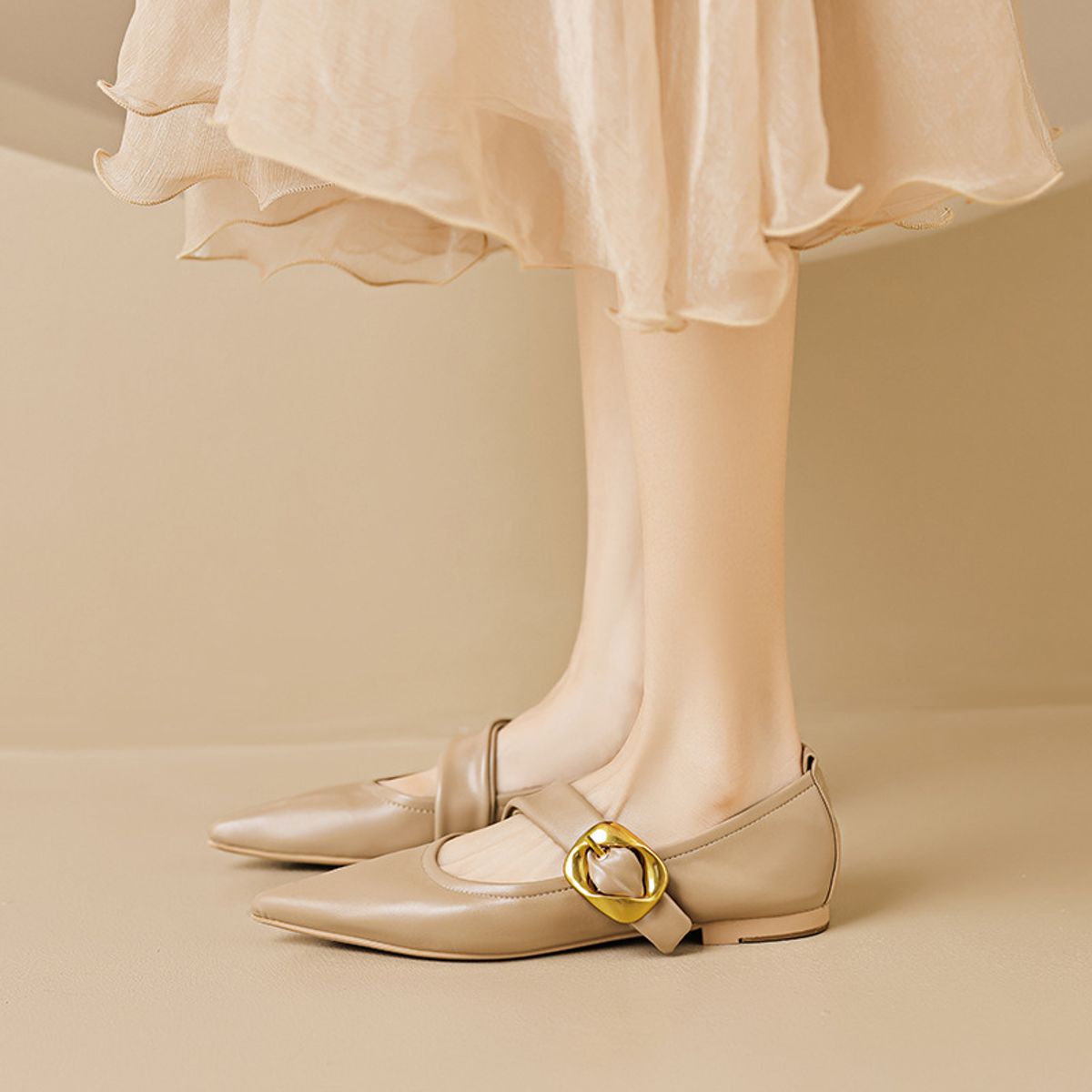 BLWOENS - Zapatos planos de para mujeres Zapatilla - Marrón