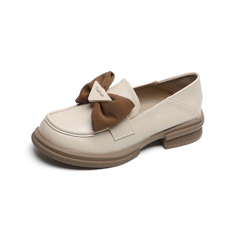 BLWOENS - Zapatos de cuero casuales para mujeres - Beige