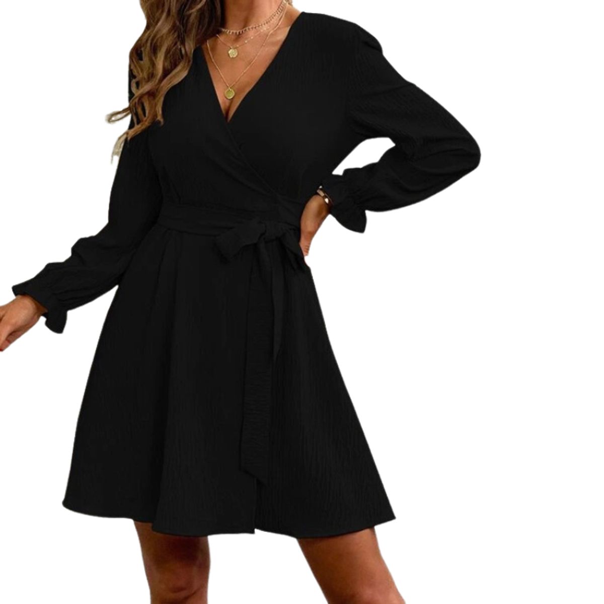 BLWOENS - Vestido casual de para mujeres - Negro