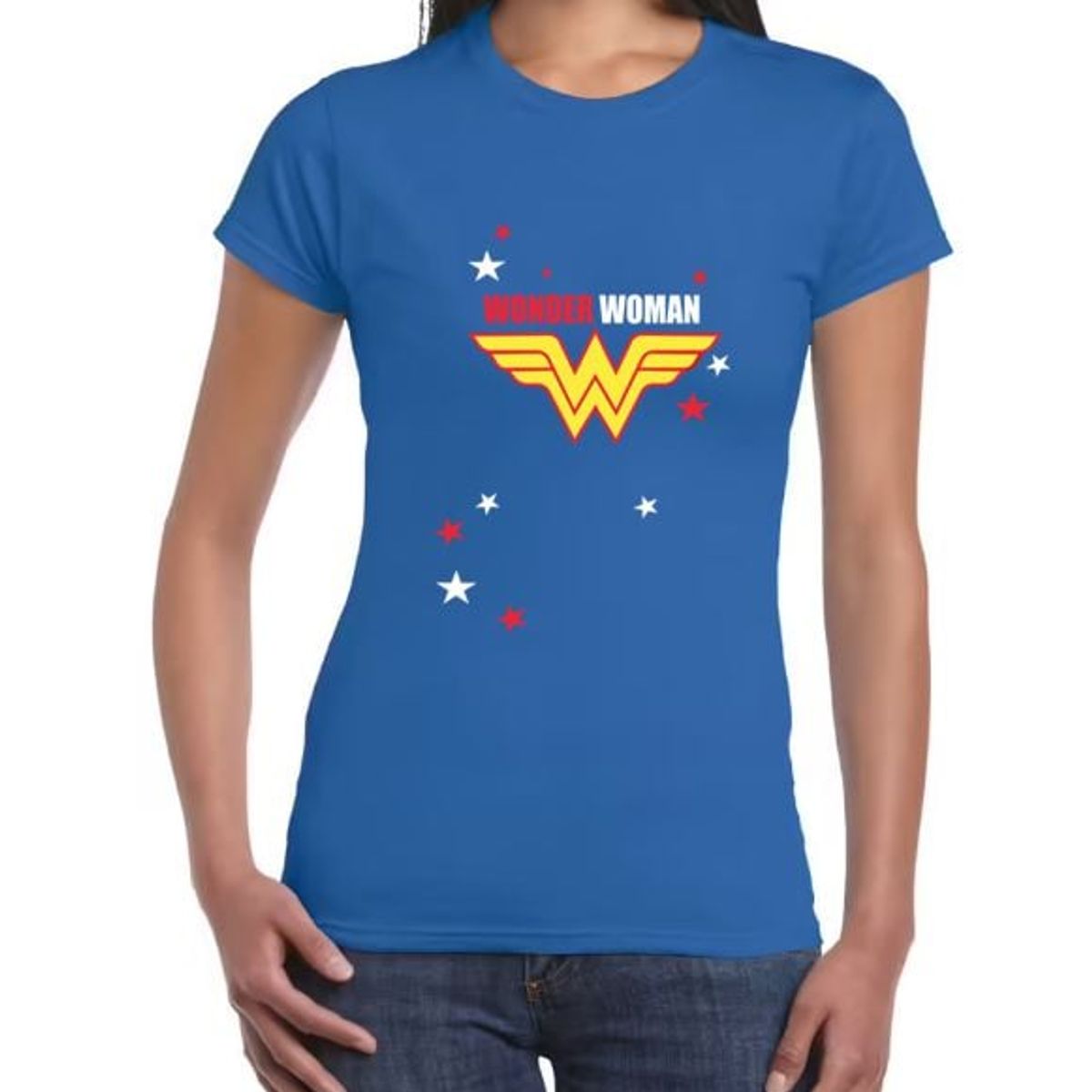 GENERICO - Polo Mujer diseño WONDER WOMAN - Nathalie Love It - Azulino