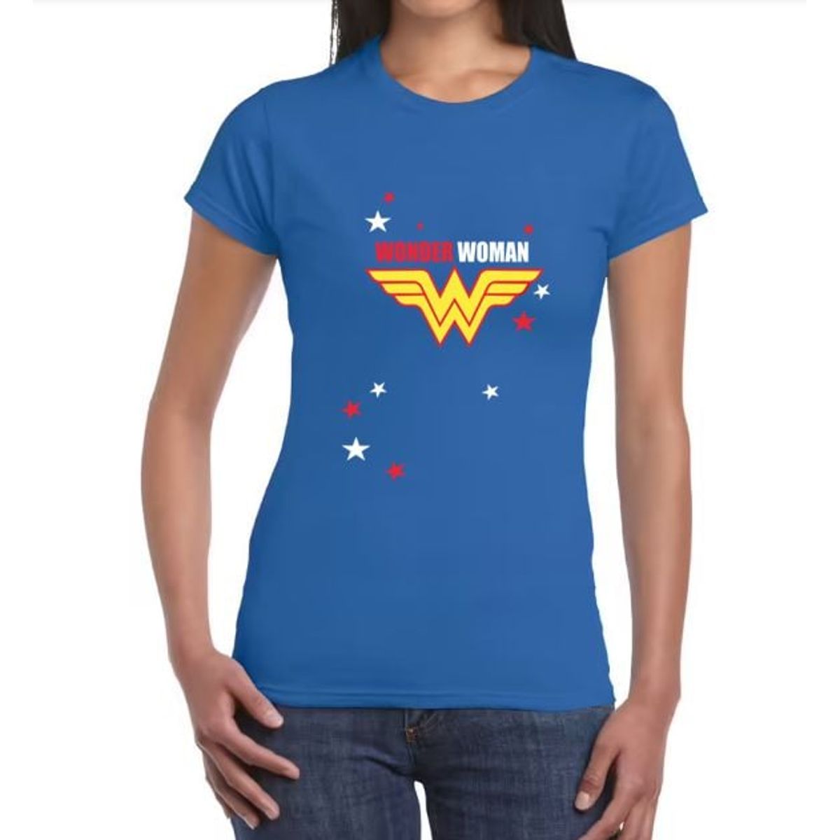 GENERICO - Polo Mujer diseño WONDER WOMAN - Nathalie Love It - Azulino