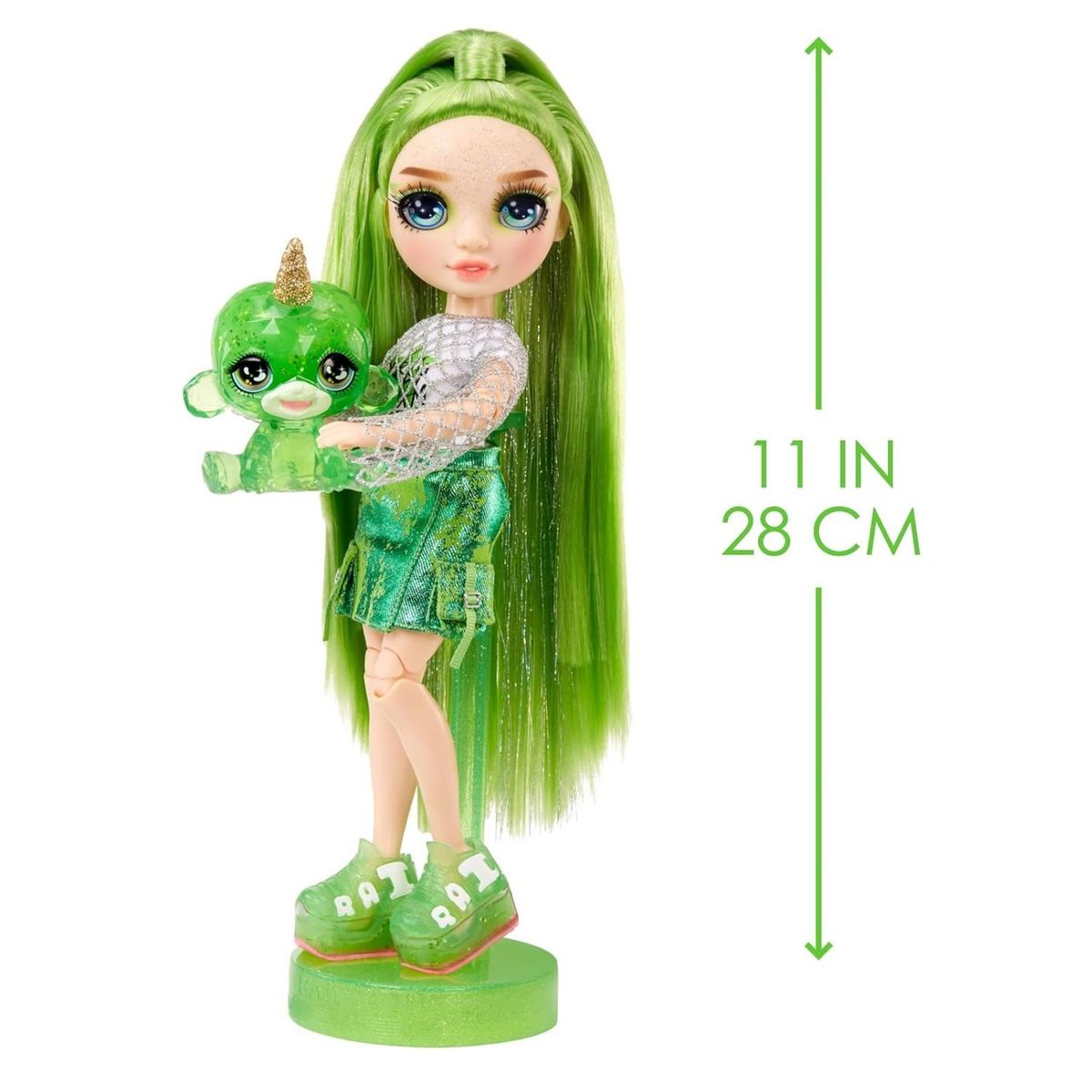 RAINBOW HIGH - Muñeca Rainbow High Jade con Kit Mascota y Slime