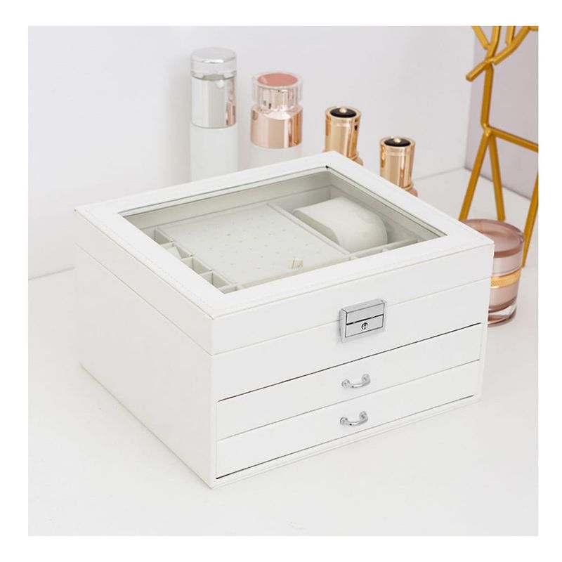 GENERICO - JOYERO  MULTIFUNCIONAL, JOYERO 3 NIVELES DE GRAN CAPACIDAD - BLANCO