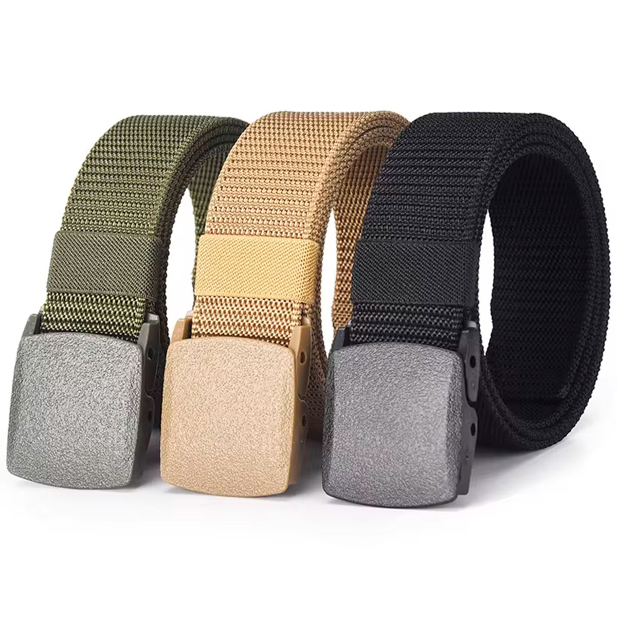 GENERICO - Pack de 3 correas tácticas multicolor - Cinturón de polímero