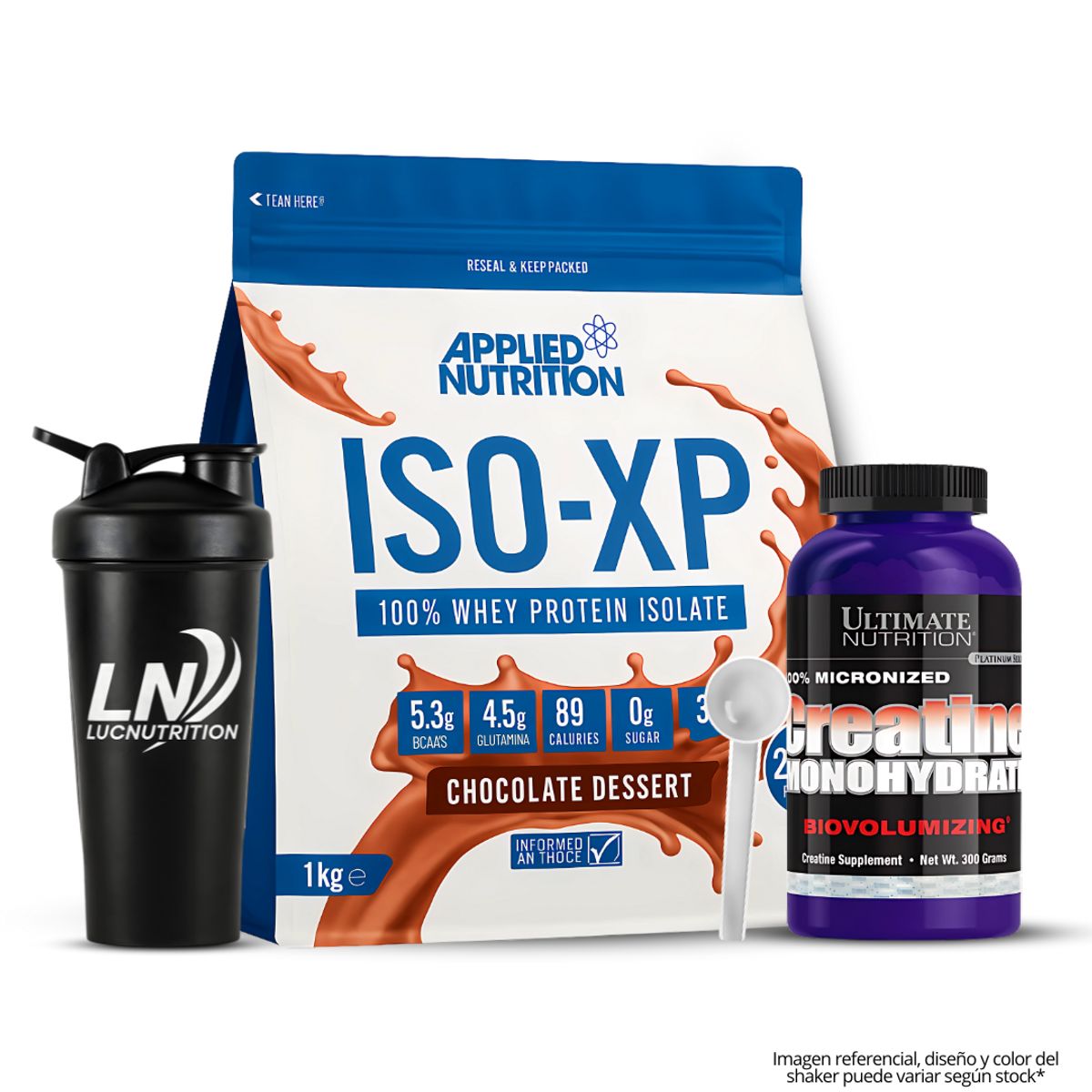 APPLIED NUTRITION - Iso XP 1 kg Proteina Isolatada - Chocolate Dessert + Creatina Ultimate Nutrition 300 g + Shaker