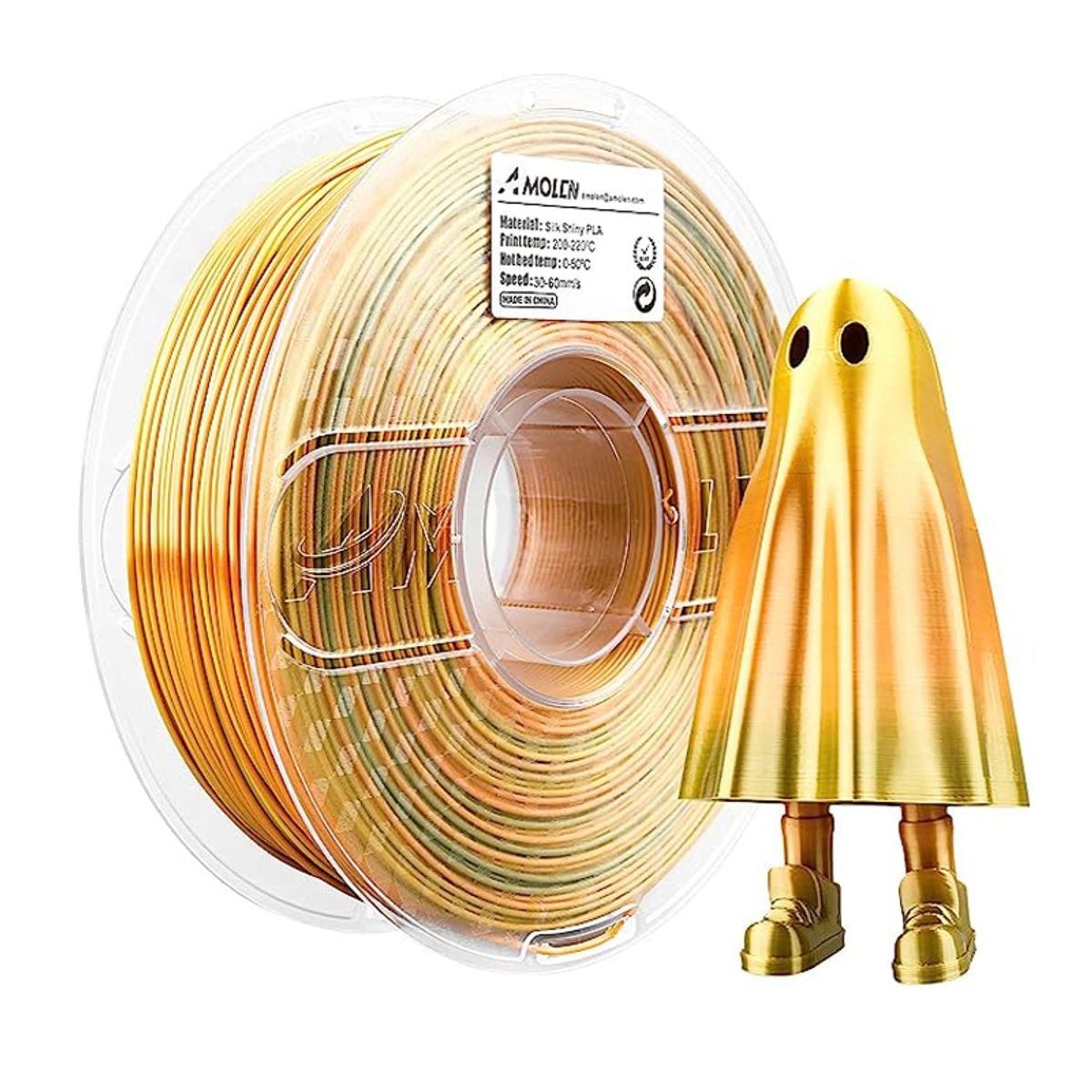 AMOLEN - Filamento Multicolor Gradiente PLA para impresora 3D Dorado Bronce