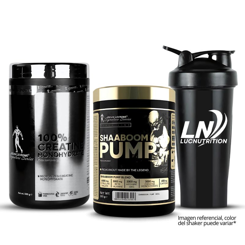 KEVIN LEVRONE - Creatina Kevin Levrone 500 g + Pre entreno Shaaboom pump + Shaker