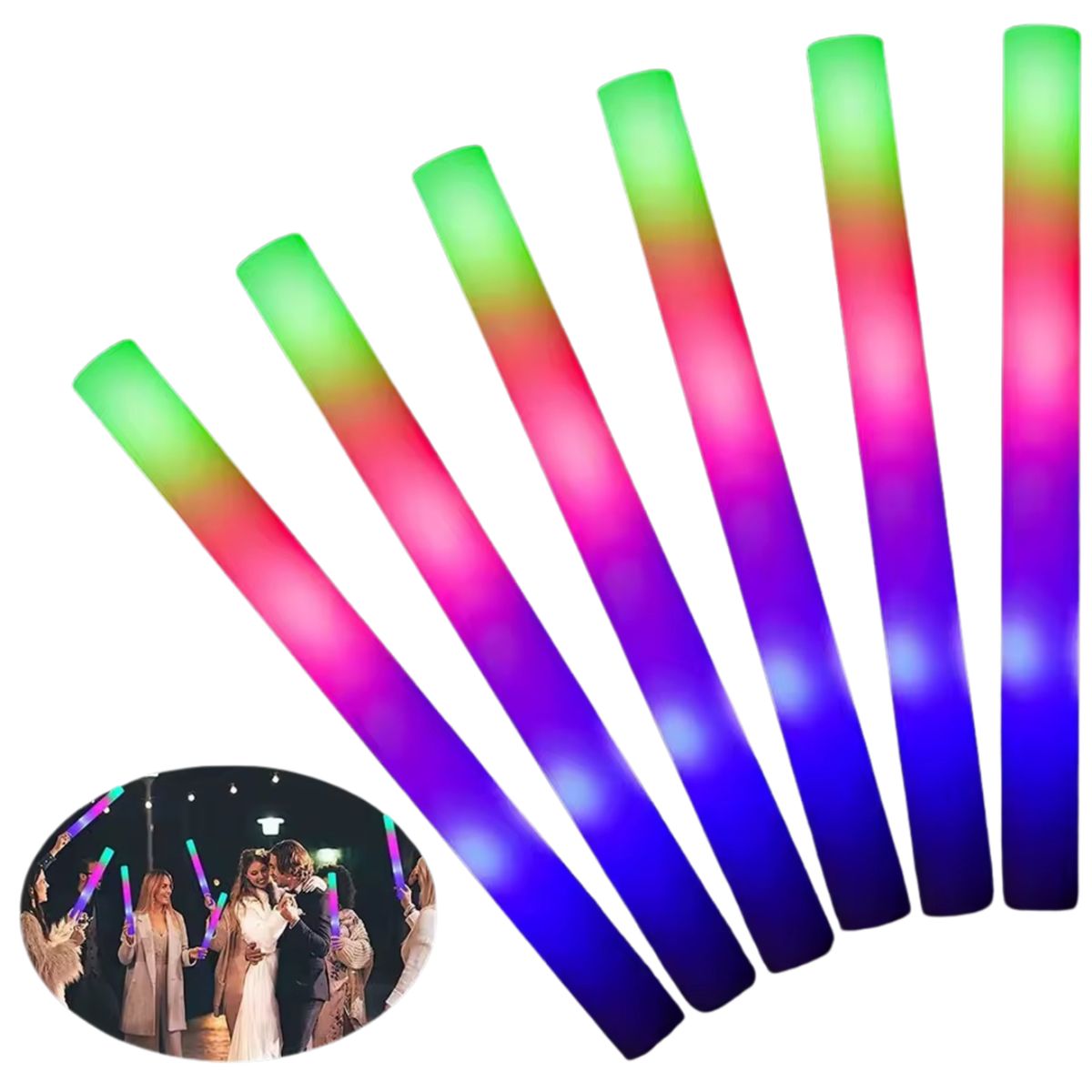 GENERICO - 12 VARITAS CON LUCES PARA FIN DE AÑO Y NAVIDAD