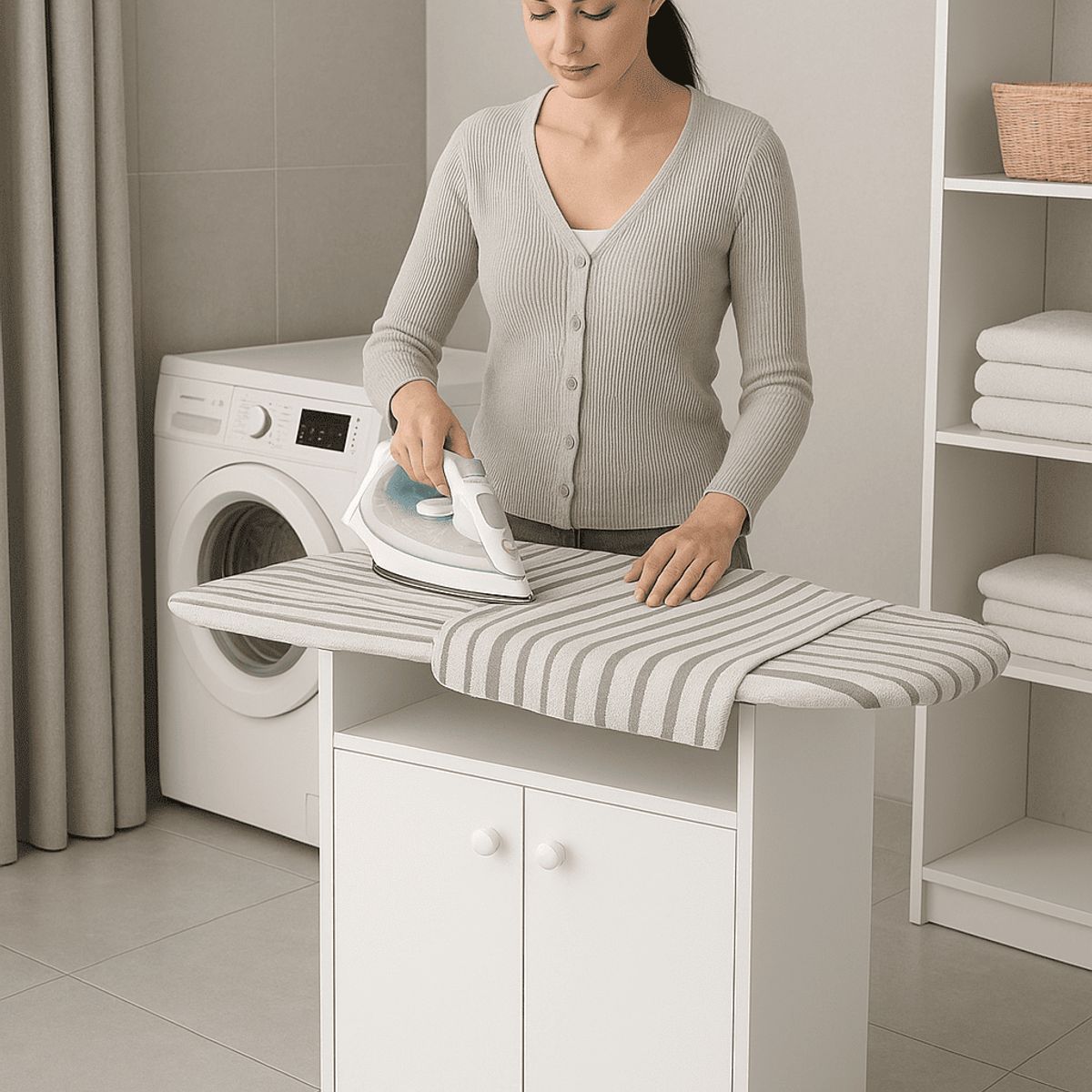 GENERICO - Planchador Mueble Organizador - Color Blanco