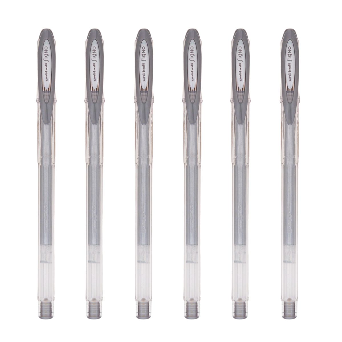 UNI BALL - UNI Signo UM-120NM Bolígrafo Tinta Gel Metal Plata Pack x6