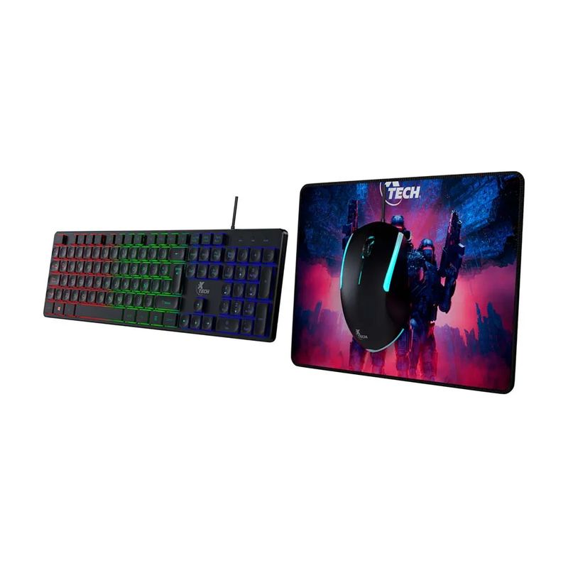 XTECH - Kit Teclado Mouse y Mousepad Xtech Hasha XTK-535S