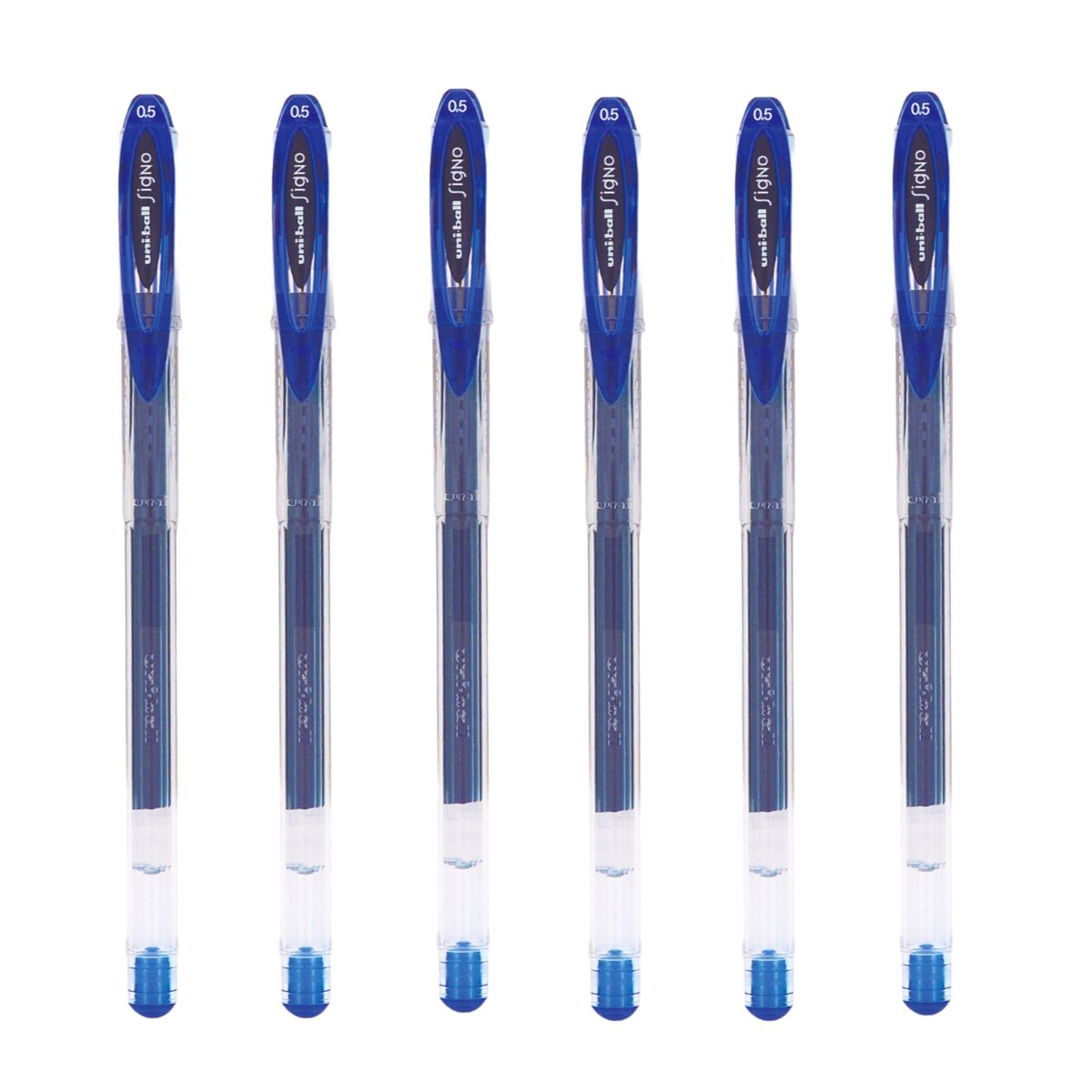 UNI BALL - UNI Signo UM-120 05mm Bolígrafo Tinta Gel Azul Pack x6