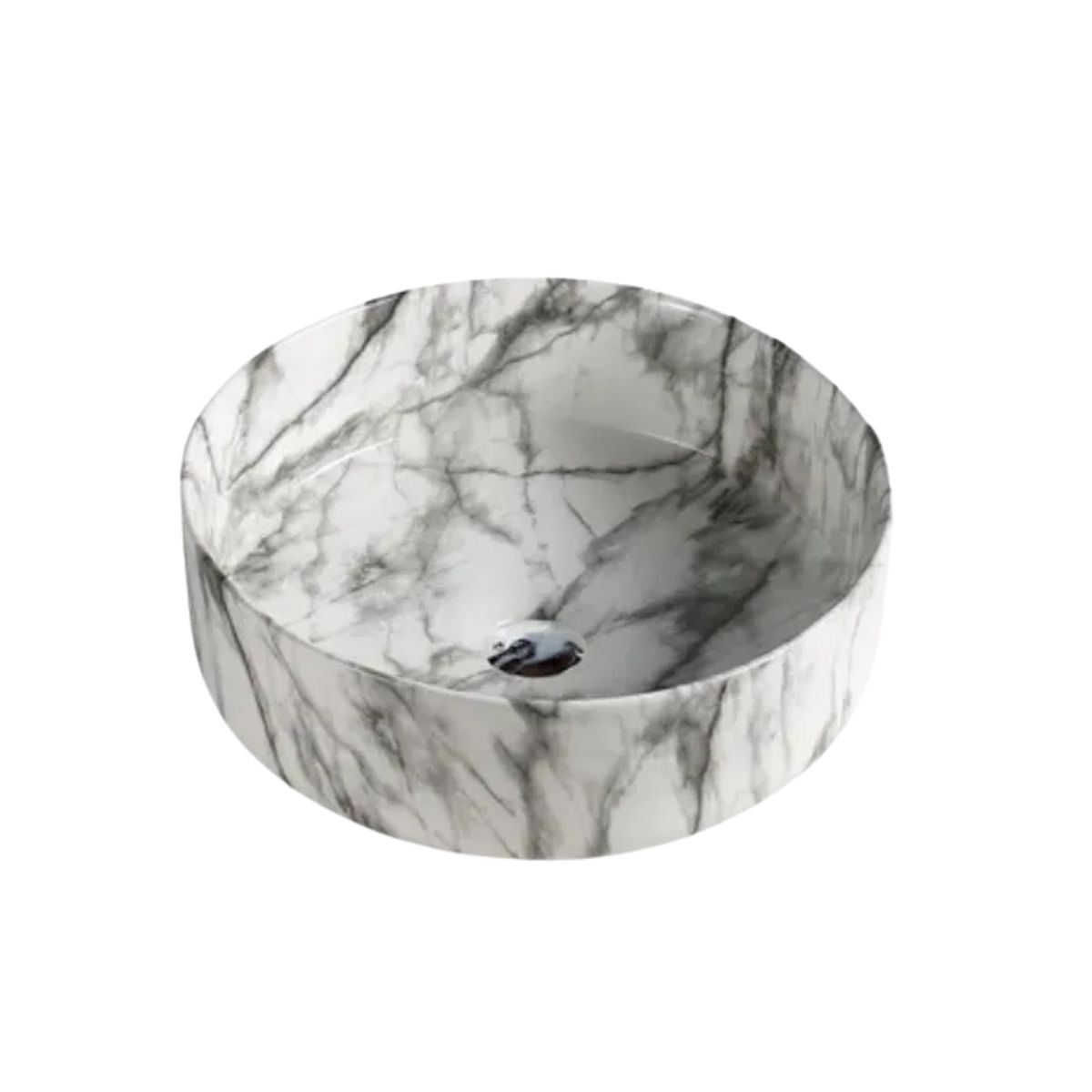 FRATELLI - BOWL LOZA CIRCULAR MARMOLEADO BLANCO CON GRIS 223M