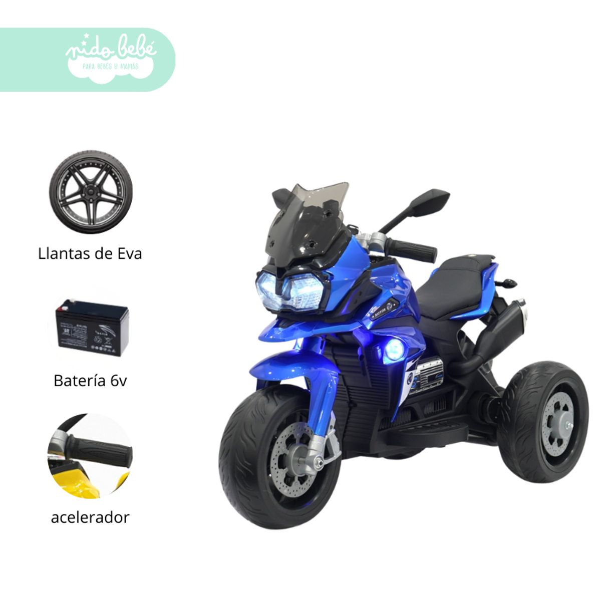 GENERICO - Trimoto a Bateria moox Azul