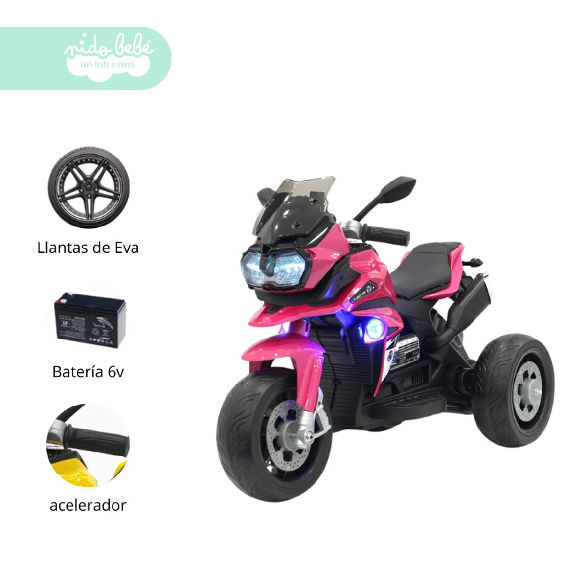 GENERICO - Trimoto a Bateria moox Rosa