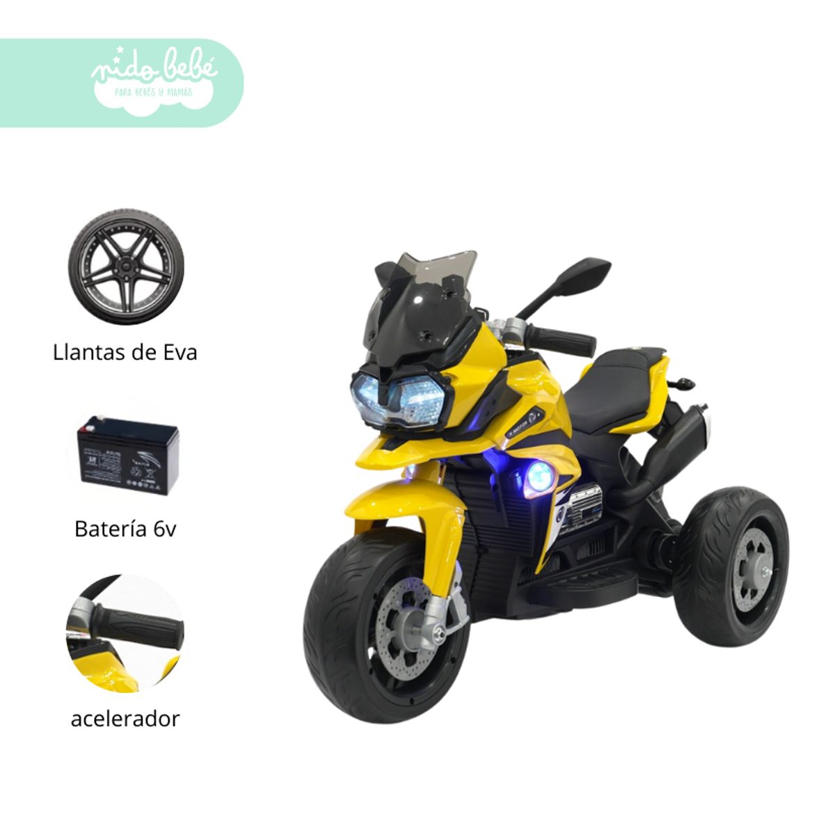 GENERICO - Trimoto a Bateria moox Amarillo