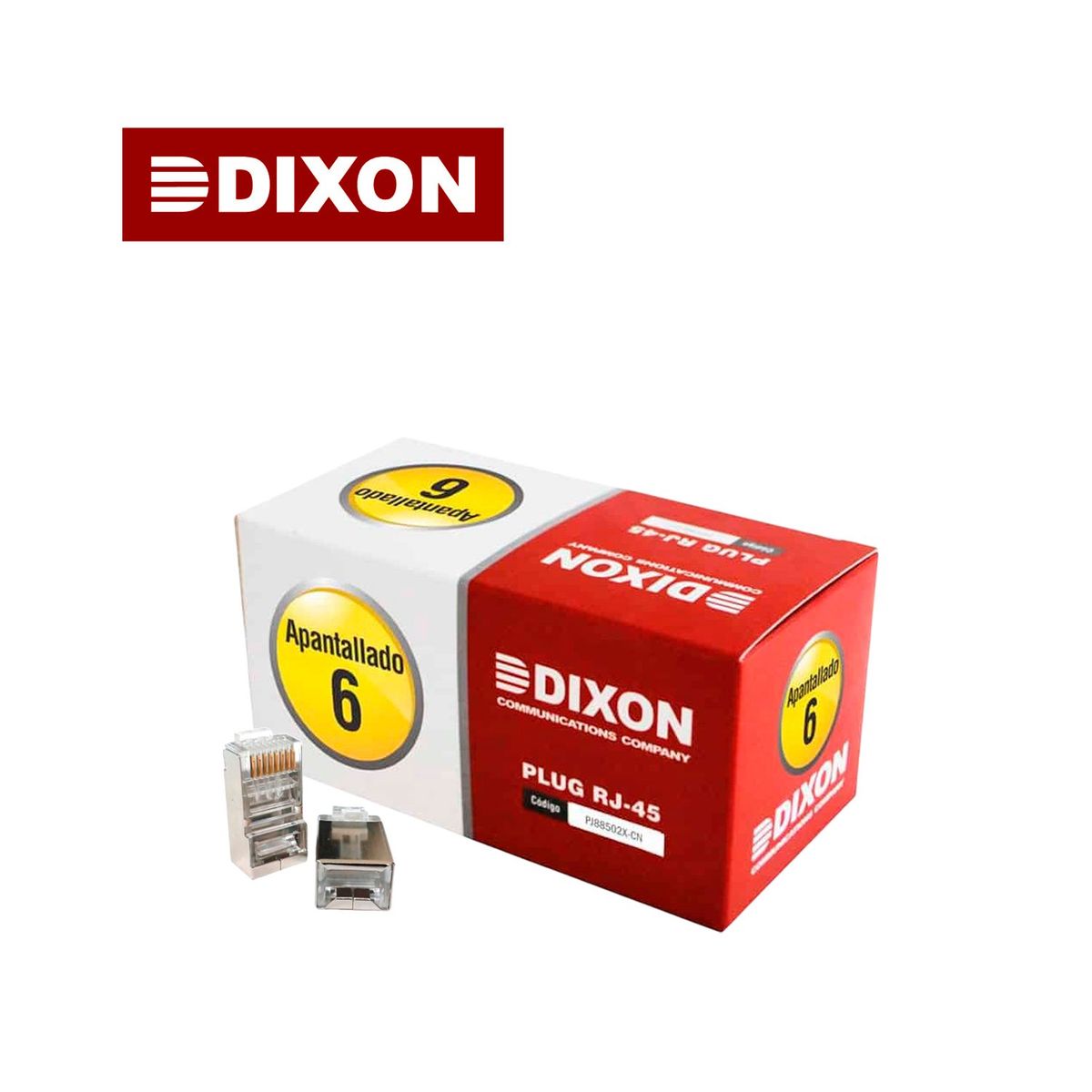 DIXON - Caja 100 Conectores Rj45 Dixon para Utp Cat.6 Apantallados Cumple RoHs