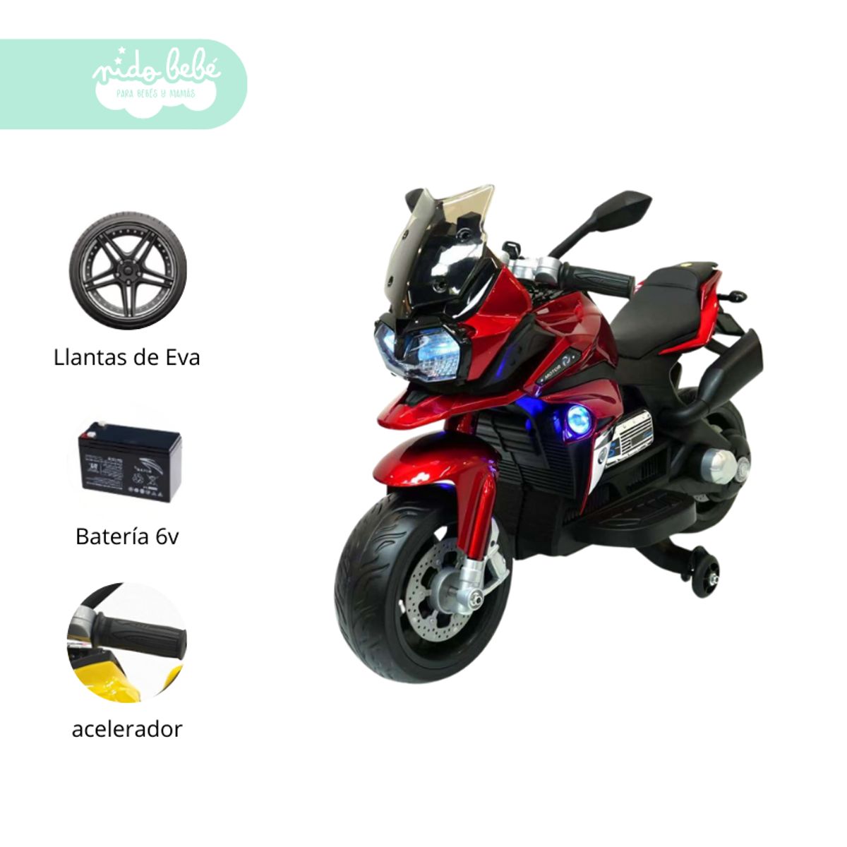 GENERICO - Moto a Bateria moox Roja