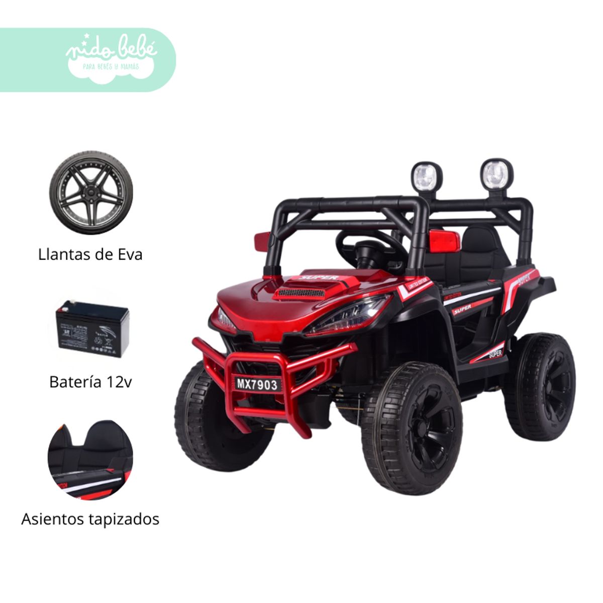 GENERICO - Camioneta a Batería para Niño JUNGLE RED