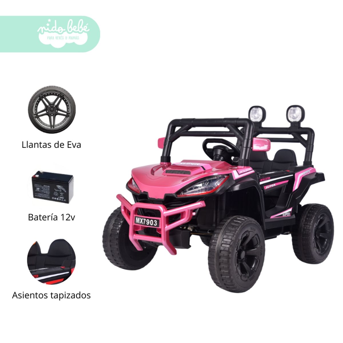 GENERICO - Camioneta a Batería para Niño JUNGLE PINK