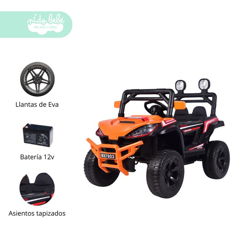 GENERICO - Camioneta a Batería para Niño JUNGLE ORANGE