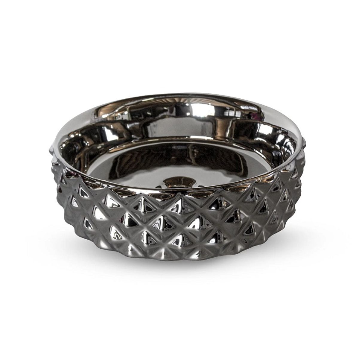 FRATELLI - BOWL OVALIN DE LOZA CRICULAR PLATEADO DIAMANTE 463-G1