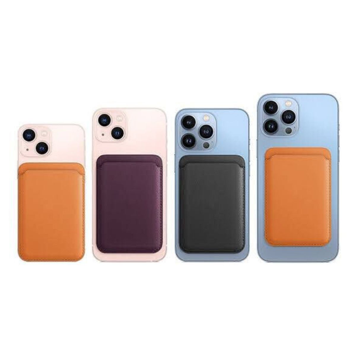 GENERICO - Tarjetero MagSafe de cuero con logo para iPhone iWallet Rosa