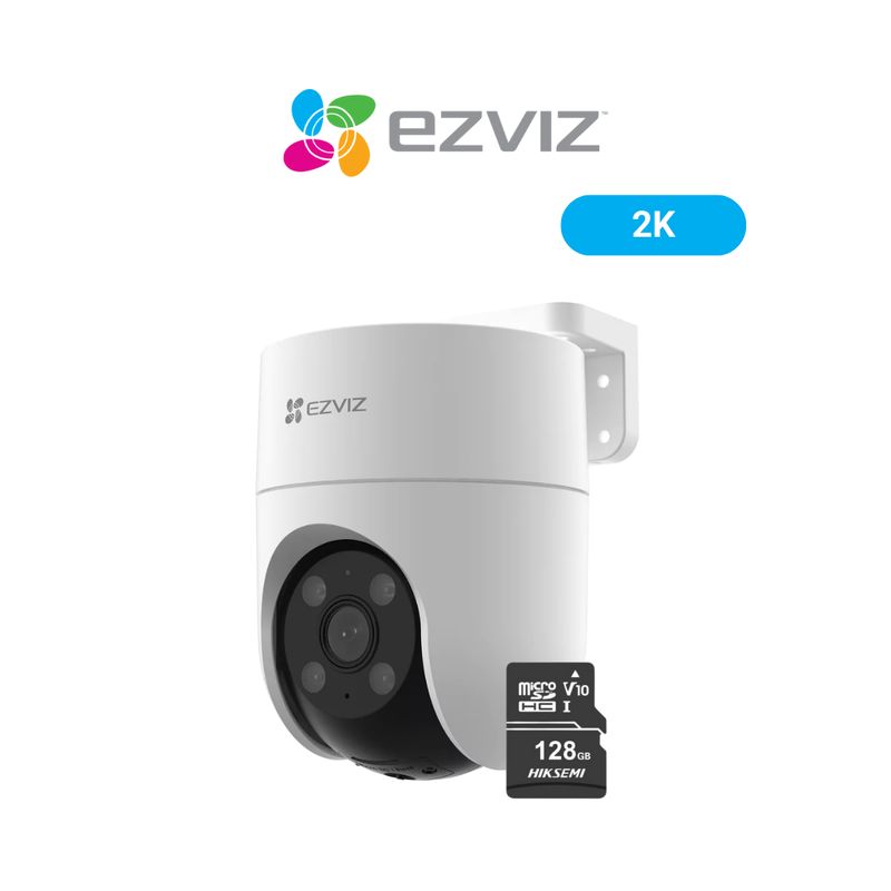 EZVIZ - Cámara Inalámbrica WiFi PT H8C Para Exteriores 2K 3MP + Micro SD 128gb - Ezviz