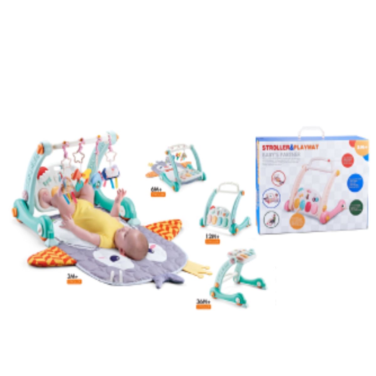 GENERICO - Gimnasio  y Andadera para Bebe Multifuncional Celeste