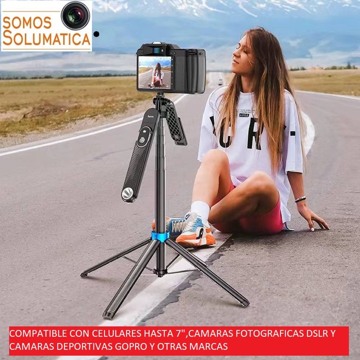 OEM - Palo Selfie Y Tripode - Bluetooth Para Celulares y gopro - largo 180cm