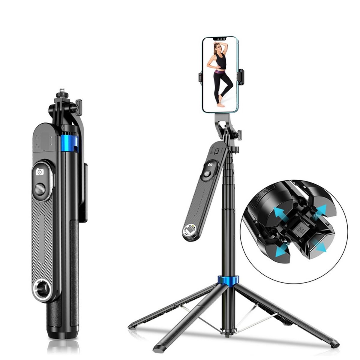 OEM - Palo Selfie Y Tripode - Bluetooth Para Celulares y gopro - largo 180cm