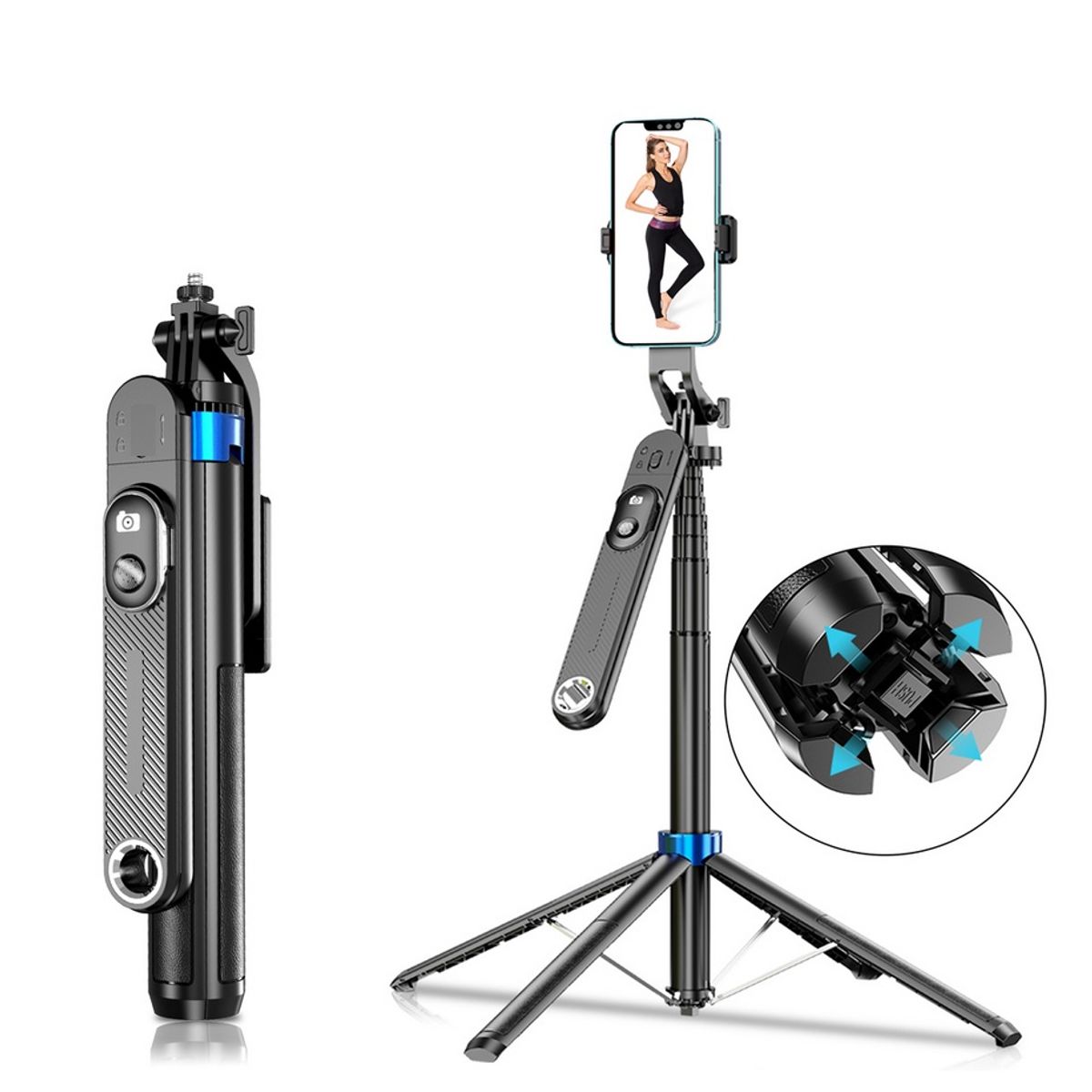 OEM - Palo Selfie Y Tripode - Bluetooth Para Celulares y gopro - largo 180cm