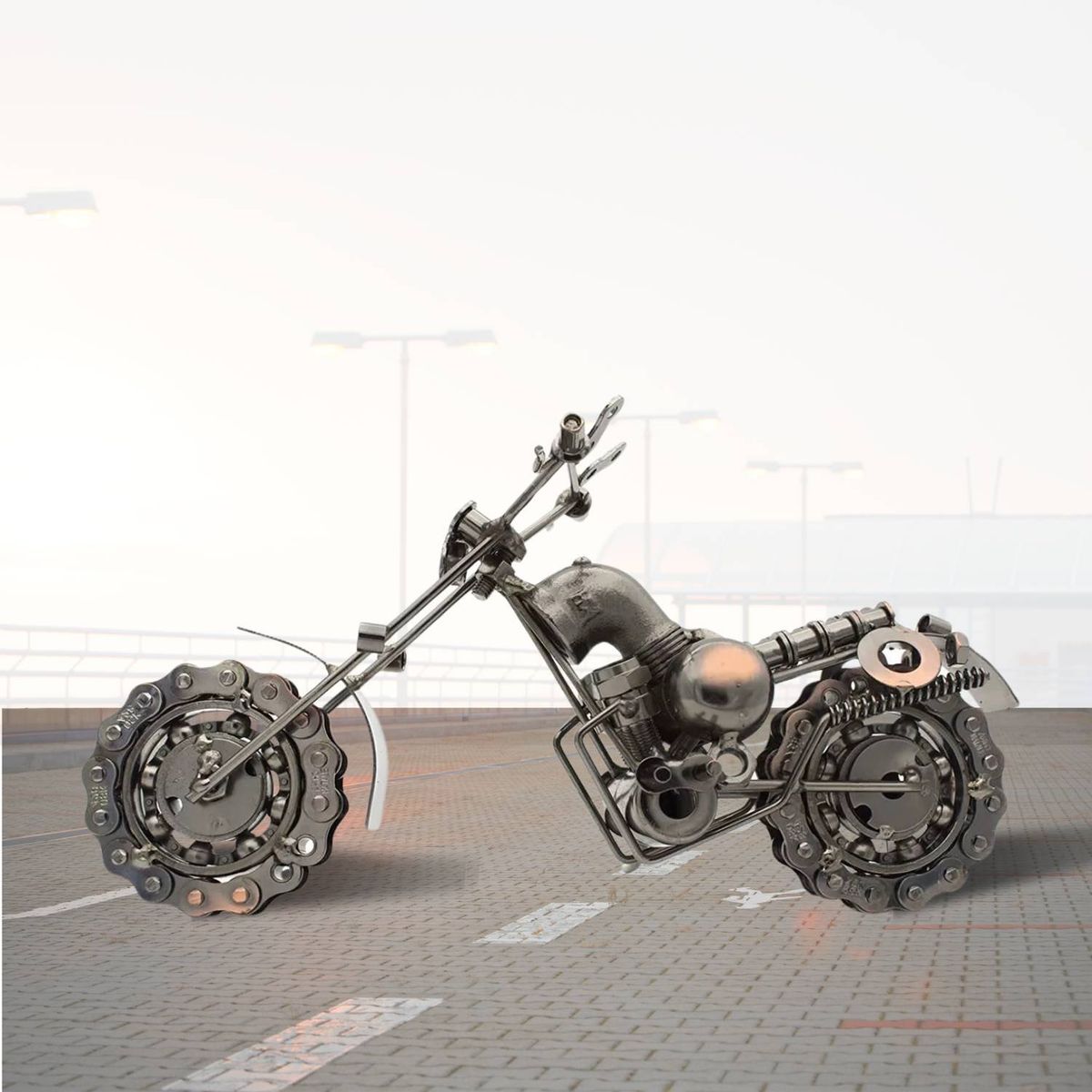 GENERICO - Motocicletas Colección De Metal Color Bronce DE 12cm