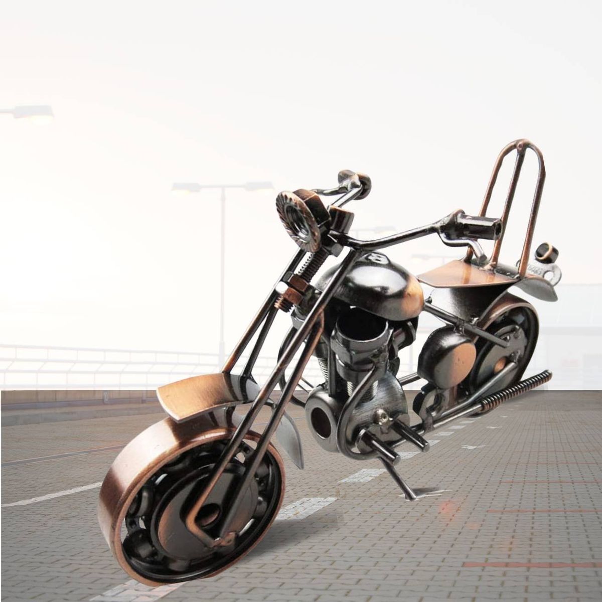 GENERICO - Motocicletas Colección De Metal Color Bronce DE 12 Cm