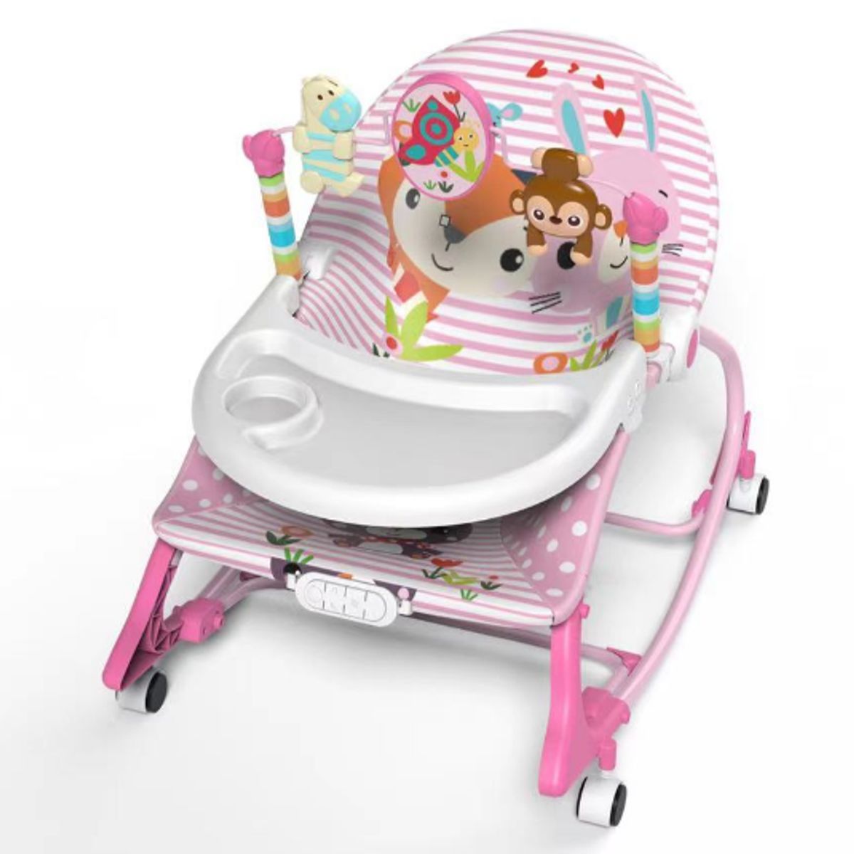 GENERICO - SILLA MECEDORA MULTIFUNCIONAL ROSA